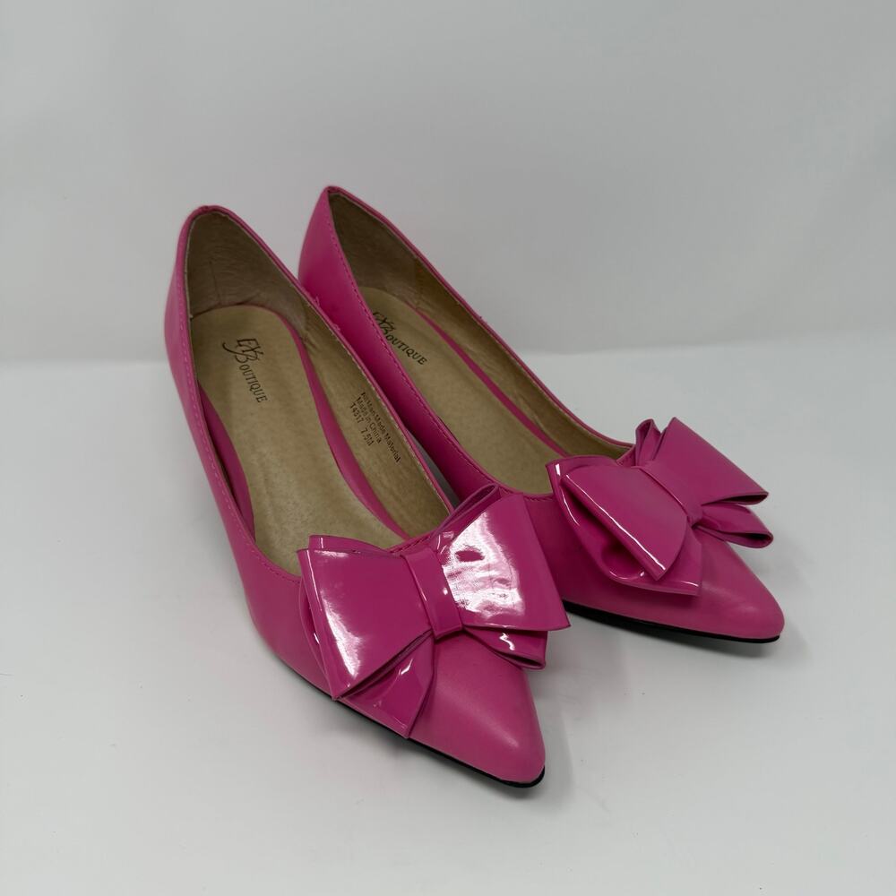 EY Boutique Hot Pink Patent Bow Pumps Women’s 7.5